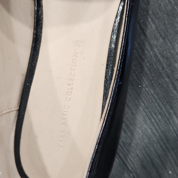 Zara Black with Rose Applique Flats size 8 - Picture 4 of 6